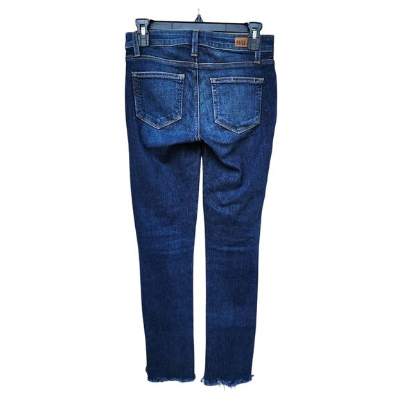 Paige Skyline Ankle Peg Raw Step Hem Mid-Rise Jeans Brookdale Size 25 - Picture 2 of 7